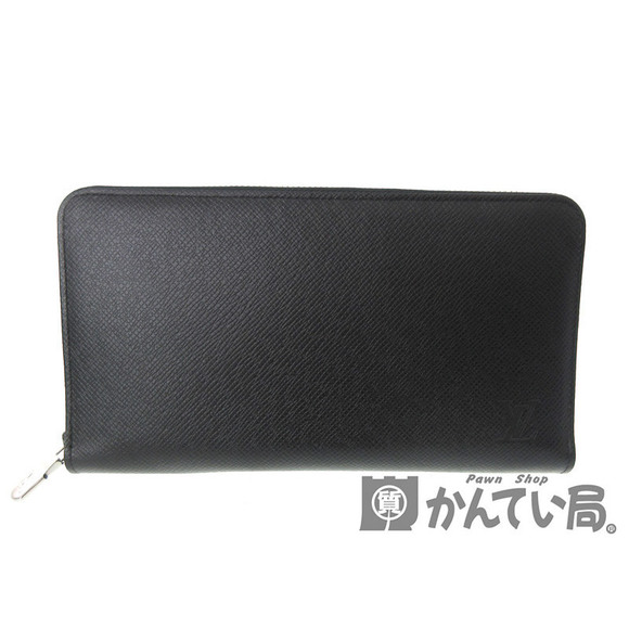 Louis Vuitton Leather Taiga Wallet Noir Zippy Black NM Organizer Long - Picture 2 of 6